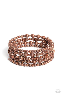 coil,copper,Striped Stack - Copper Coil Bracelet