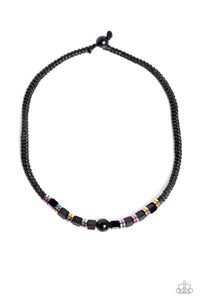 black,oil spill,short necklace,urban,Oil Spill Orbit - Black Urban Necklace