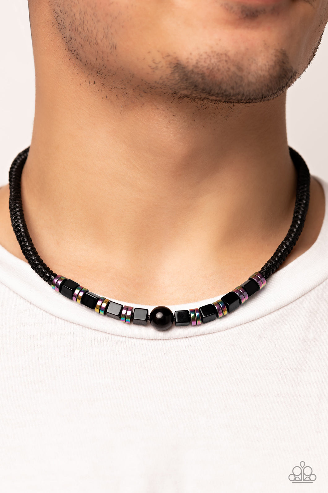 Oil Spill Orbit - Black Urban Necklace Paparazzi Accessories