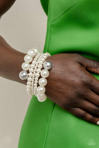 coil,pearls,white,Pleasing Pirouette White Coil Bracelet