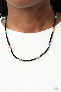 black,seed bead,short necklace,Tis the SEA-SUN - Black Seed Bead Necklace
