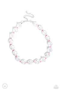 choker,pearls,pink,SHORE Enough - Pink Pearl Necklace