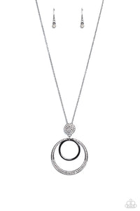 gunmetal,long necklace,rhinestones,Spanish Sizzle - Black Gunmetal Rhinestone Necklace