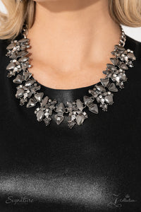2023 Zi,rhinestones,short necklace,silver,The J.J. Zi Collection Necklace