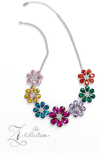2023 Zi,floral,multi,rhinestones,short necklace,Outgoing - Multi Rhinestone Floral Zi Collection Necklace