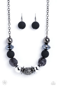 black,gunmetal,short necklace,A Warm Welcome - Black Necklace