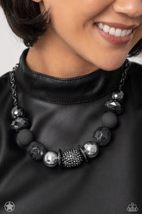 black,gunmetal,short necklace,A Warm Welcome - Black Necklace