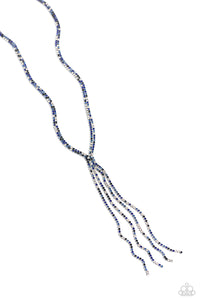 blue,long necklace,rhinestones,Jazz STRANDS - Blue Rhinestone Necklace