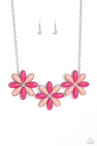 floral,pink,short necklace,Bodacious Bouquet - Pink Necklace
