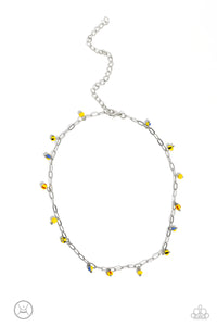choker,seed bead,yellow,Beach Ball Bliss - Yellow Necklace