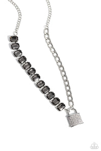 rhinestones,short necklace,silver,LOCK and Roll - Silver Rhinestone Necklace
