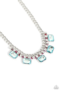 multi,rhinestones,short necklace,WEAVING Wonder - Multi Rhinestone Necklace
