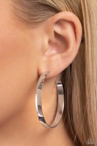 hoops,silver,Sleek Symmetry - Silver Hoop Earrings