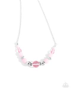 pink,short necklace,Disco Date - Pink Necklace