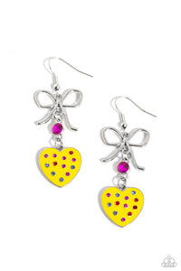 fishhook,hearts,yellow,BOW Away Zone - Yellow Earrings