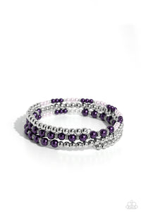 coil,pearls,purple,Just SASSING Through - Purple Pearl Coil Bracelet