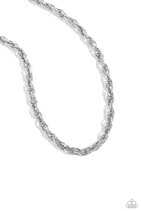 short necklace,silver,Braided Ballad - Silver Necklace