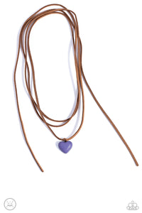 blue,choker,hearts,leather,Wanderlust Wardrobe - Blue Heart Necklace