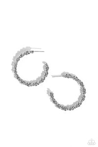 hoops,silver,Braided Bravado - Silver Hoop Earrings