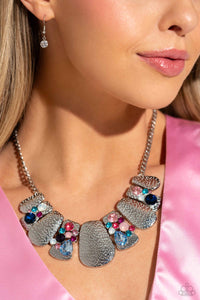multi,rhinestones,short necklace,Multicolored Mayhem - Multi Rhinestone Necklace
