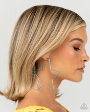 Load image into Gallery viewer, Starstruck Secret - Blue Star Hoop Earrings Paparazzi Accessories