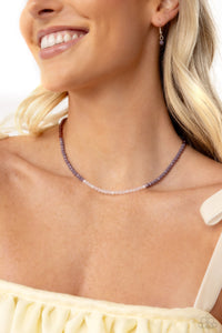 fishhook,purple,short necklace,stones,Backstage Beauty - Purple Stone Necklace