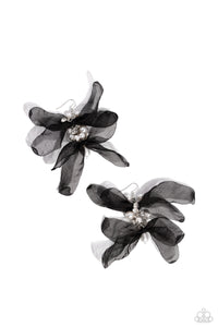 black,fishhook,pearls,Cosmopolitan Charisma - Black Earrings