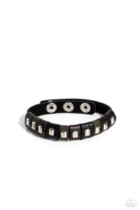 black,leather,snaps,urban,Unabashedly Urban - Black Leather Bracelet