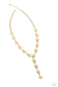 gold,short necklace,stars,Reach for the Stars - Gold Necklace