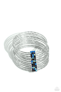 Bangles,multi,oil spill,Shimmery Silhouette - Multi Rhinestone Bangle Bracelet