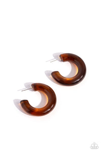 acrylic,brown,hoops,Glassy GAZE - Brown Acrylic Hoop Earrings