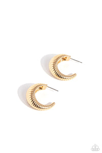 gold,hoops,Textured Tenure - Gold Hoop Earrings