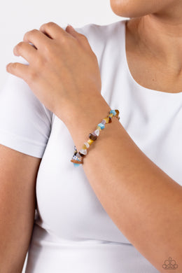 Chiseled Cameo - Multi Stone Stretchy Bracelet Paparazzi Accessories