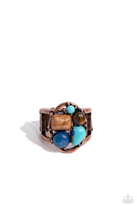 copper,stone,wide back,Crafted Collection - Copper Stone Ring
