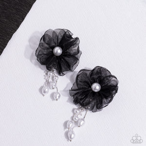black,pearls,post,Dripping In Decadence - Black Pearl Earrings