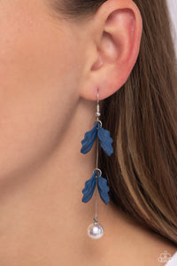 blue,fishhook,pearls,Edwardian Era - Blue Earrings