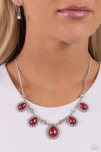 pearls,red,short necklace,Teardrop Team - Red Pearl Necklace