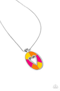 hearts,orange,pink,short necklace,Airy Affection - Multi Heart Necklace