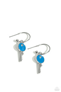blue,hoops,Key Performance - Blue Hoop Earrings