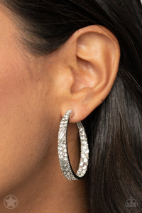 Hoops,rhinestones,white,GLITZY By Association White Rhinestone Hoop Earrings