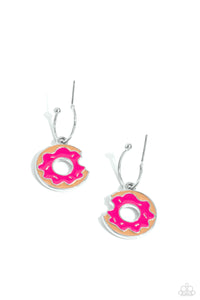 hoops,pink,Donut Delivery - Pink Hoop Earrings