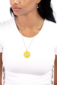 floral,short necklace,yellow,Beyond Blooming - Yellow Floral Necklace