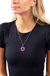floral,inspirational,pink,short necklace,Petals of Inspiration - Pink Necklace