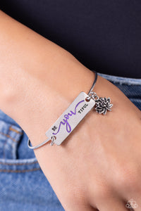 floral,inspirational,purple,toggle,BeYOUtiful Bliss - Purple Toggle Bracelet