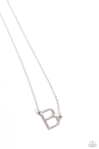 iridescent,multi,rhinestones,short necklace,INITIALLY Yours - B - Multi Rhinestone Necklace
