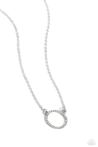 iridescent,multi,rhinestones,short necklace,INITIALLY Yours - O - Multi Iridescent Rhinestone Necklace