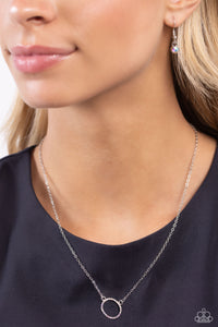 iridescent,multi,rhinestones,short necklace,INITIALLY Yours - O - Multi Iridescent Rhinestone Necklace