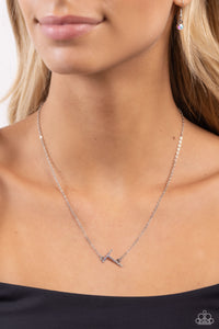 iridescent,multi,rhinestones,short necklace,INITIALLY Yours - T - Multi Iridescent Rhinestone Necklace