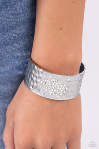 Cuff,rhinestones,white,Speckled Sparkle - White Rhinestone Cuff Bracelet