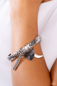 Bangles,heart,Hearts,inspirational,silver,Free-Spirited Fantasy - Silver Bangle Bracelet